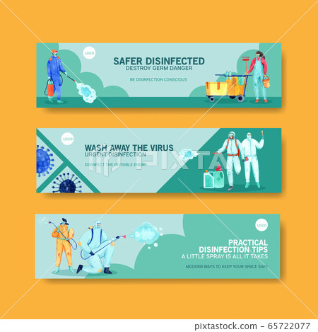 Disinfection banner design with Disinfection banner design with 65722077