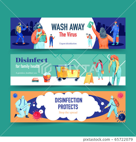 Disinfection banner design with Disinfection banner design with 65722079