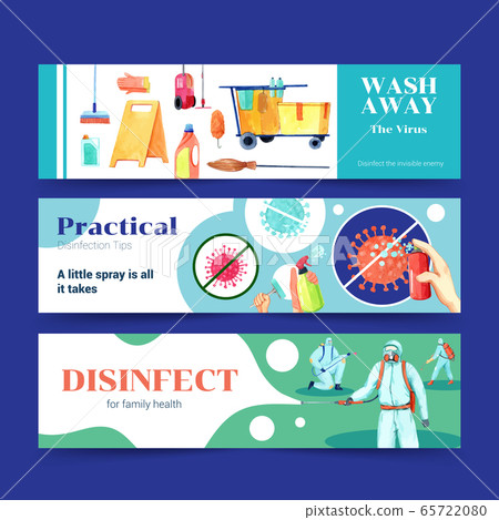 Disinfection banner design with Disinfection banner design with 65722080