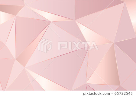 Rose gold polygon abstract background 65722545