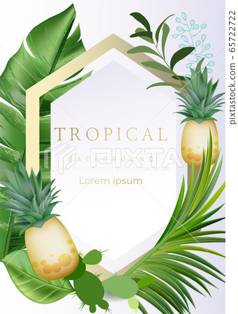 Luxury gold and summer tropical tropical frame background background 65722722