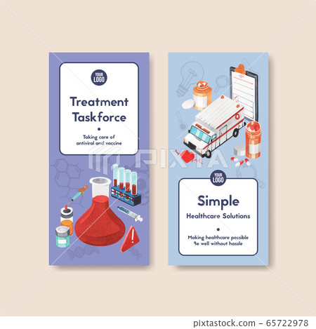 healthcare flyer design with Medical equipment and - Stock Illustration ...
