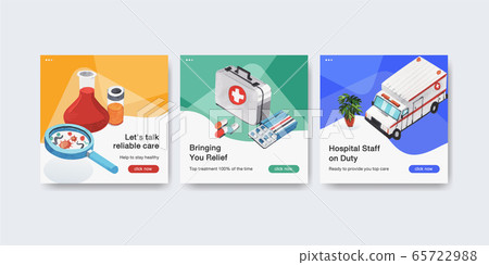 Advertising template with healthcare and hospital Advertising template with healthcare and hospital 65722988