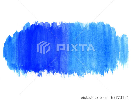 Bright blue abstract watercolor shape Bright blue abstract watercolor shape 65723125