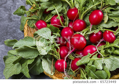 Radish with soil, daikon radish Radish with soil, daikon radish 65723449
