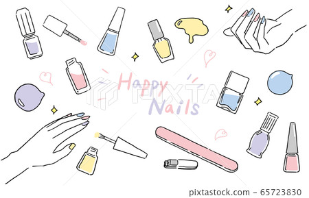Pastel illustrations of cute nail items Pastel illustrations of cute nail items 65723830