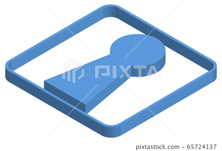 Blue isometric illustration of keyhole - Stock Illustration [65724137 ...