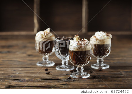 coffee cocktail with whipped cream coffee cocktail with whipped cream 65724432