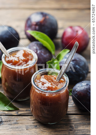 summer jam with red plums summer jam with red plums 65724867