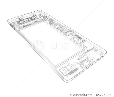 Smartphone concept outline. Vector 65725982