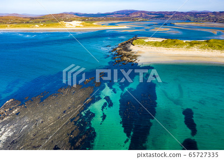 Aerial view of the Atlantic at Carrickfad by Portnoo in County Donegal - Ireland Aerial view of the Atlantic at Carrickfad by Portnoo in County Donegal - Ireland 65727335
