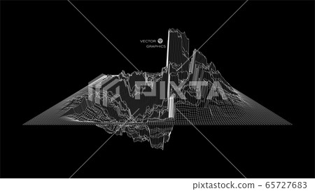 Digital surface made of lines. Line noise. Digital surface made of lines. Line noise. 65727683