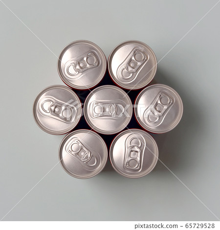 Many new aluminium cans of soda soft drink or Many new aluminium cans of soda soft drink or 65729528