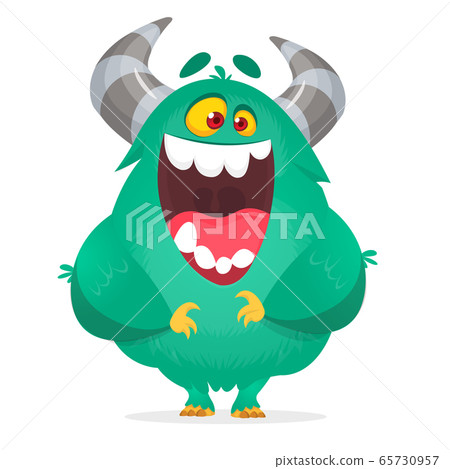 Happy cartoon monster. Vector Halloween illustration 65730957