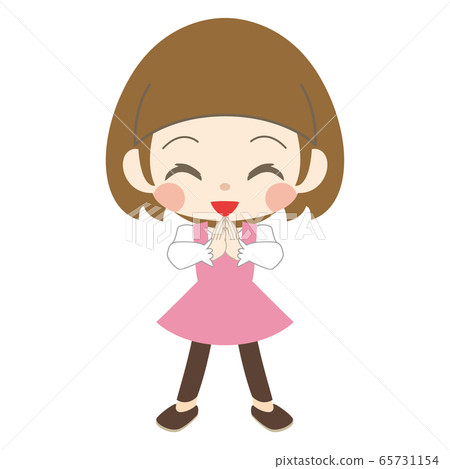 雙手合十的女孩 65731154