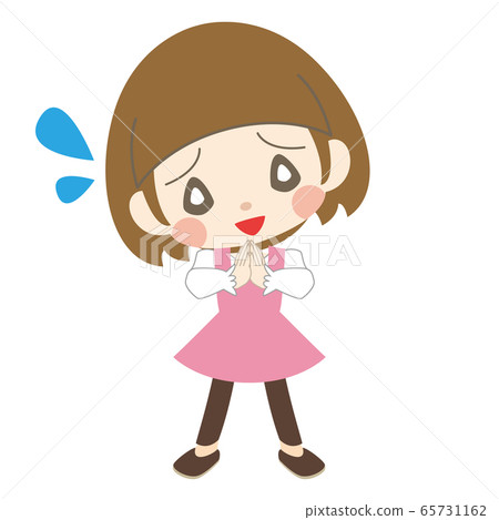 一個女孩靠在一起的雙手 一個女孩靠在一起的雙手 65731162