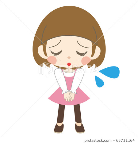 一個陷入困境的女孩鞠躬 一個陷入困境的女孩鞠躬 65731164