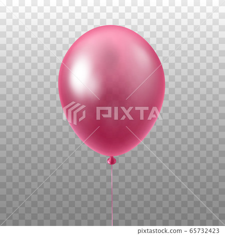 Pink balloon isolated on transparent... - Stock Illustration [65732423 ...