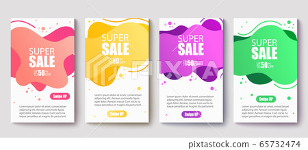 Dynamic modern fluid mobile for sale banners. Sale banner template design. Super sale special offer set.Vector illustration 65732474