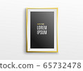 Gold frame for paintings or photographs on the wall. Vector illustration.With Text 65732478