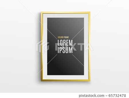 Gold frame for paintings or photographs on the wall. Vector illustration.With Text 65732478