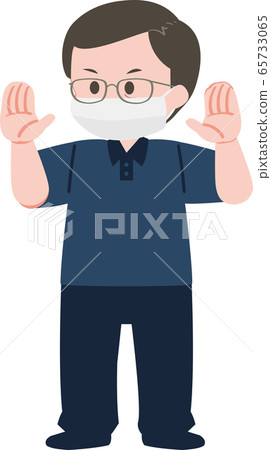 Middle-aged office worker mask polo shirt Cool Biz 65733065