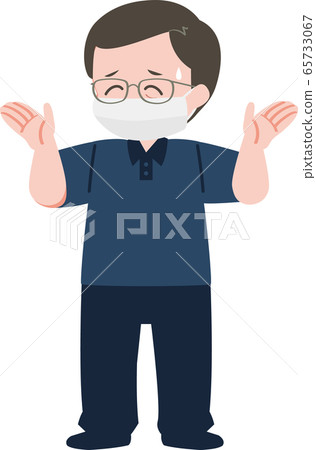 Middle-aged office worker mask polo shirt Cool Biz Middle-aged office worker mask polo shirt Cool Biz 65733067