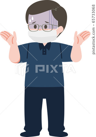 Middle-aged office worker mask polo shirt Cool Biz Middle-aged office worker mask polo shirt Cool Biz 65733068