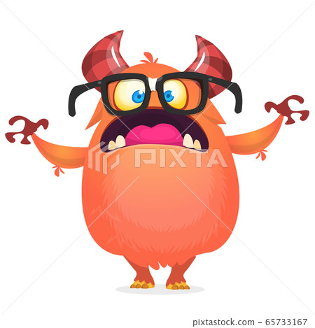 Funny cartoon monster. Vector illustration 65733167
