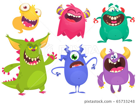 Cartoon Monsters set for Halloween. Vector set of funny monsters Cartoon Monsters set for Halloween. Vector set of funny monsters 65733248