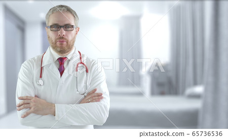 Concerned doctor in the modern hospital ward 65736536