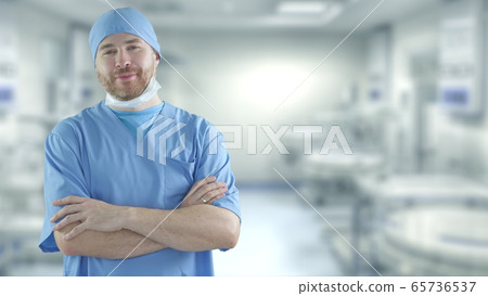 Portrait of a bearded doctor in the operating room 65736537
