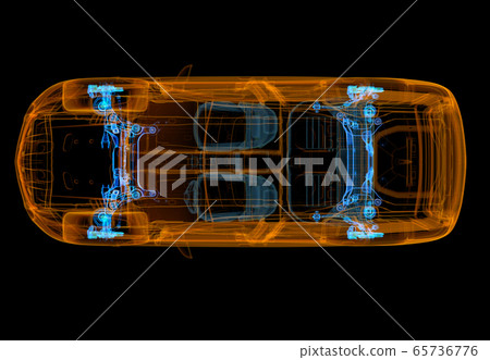 Technical 3d illustration of SUV car with x-ray Technical 3d illustration of SUV car with x-ray 65736776