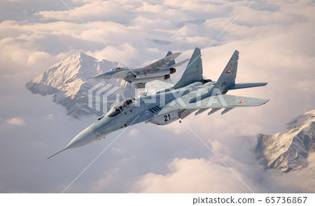 Military fighter aircraft Mig 29. 65736867