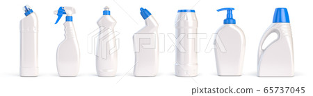 Set of detergent plastic bottles with chemical Set of detergent plastic bottles with chemical 65737045