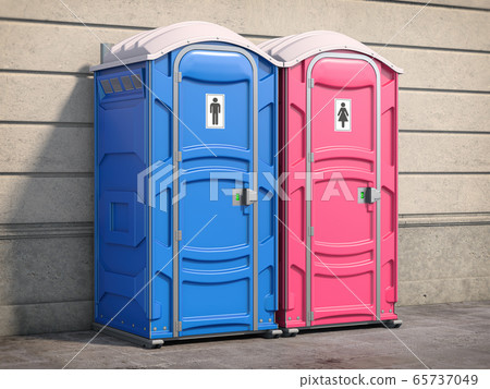 Portable plastic toilet or public facilities on 65737049