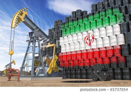 Oil production and extraction in Iran. Oil pump 65737054