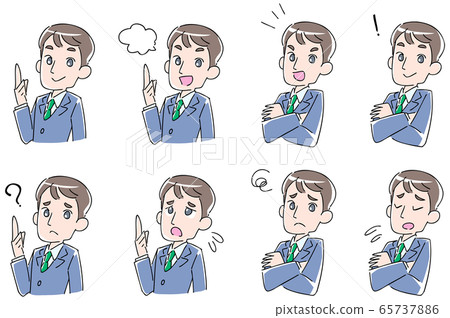 Set of facial expressions for men in suits Set of facial expressions for men in suits 65737886