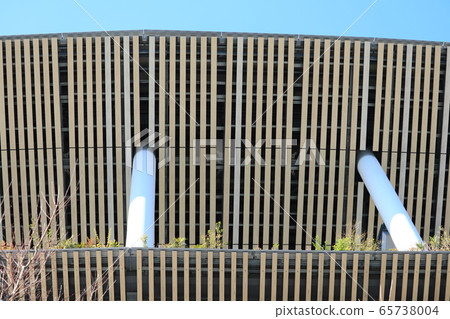 National Stadium with wood and blue sky in the background National Stadium with wood and blue sky in the background 65738004
