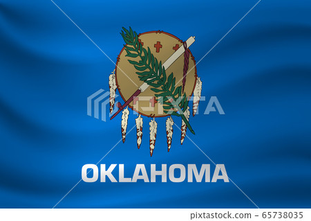 Waving flag of Oklahoma. Vector illustration 65738035