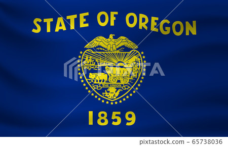 Waving flag of Oregon. Vector illustration 65738036