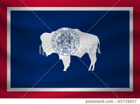 Waving flag of Wyoming. Vector illustration - Stock Illustration ...