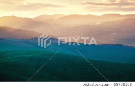 Early spring morning in Tuscany, Italy 65738198