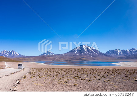 Lagunas Altiplanicas, Miscanti y Miniques, amazing view at Atacama Desert. Chile, South America. 65738247