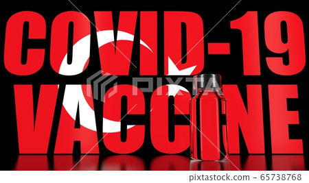 Coronavirus vaccine on the Turkish flag background. Medical research and vaccination in Turkey. 3D rendering Coronavirus vaccine on the Turkish flag background. Medical research and vaccination in Turkey. 3D rendering 65738768