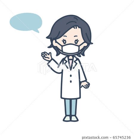 一位戴著面具的女醫生的插圖 65745236