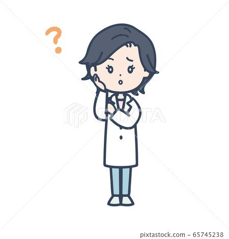 Female doctor pose illustration with doubts 65745238