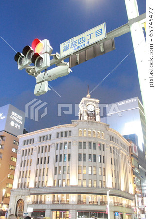 Ginza 4-chome traffic light and intersection 65745477