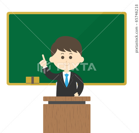 Illustration of a teacher teaching at the blackboard 65746218