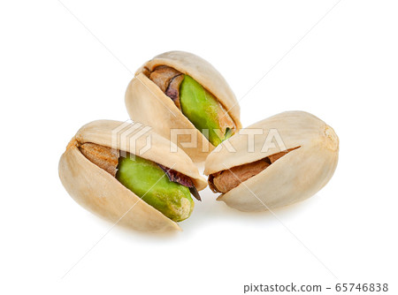Pistachio on a white back ground 65746838
